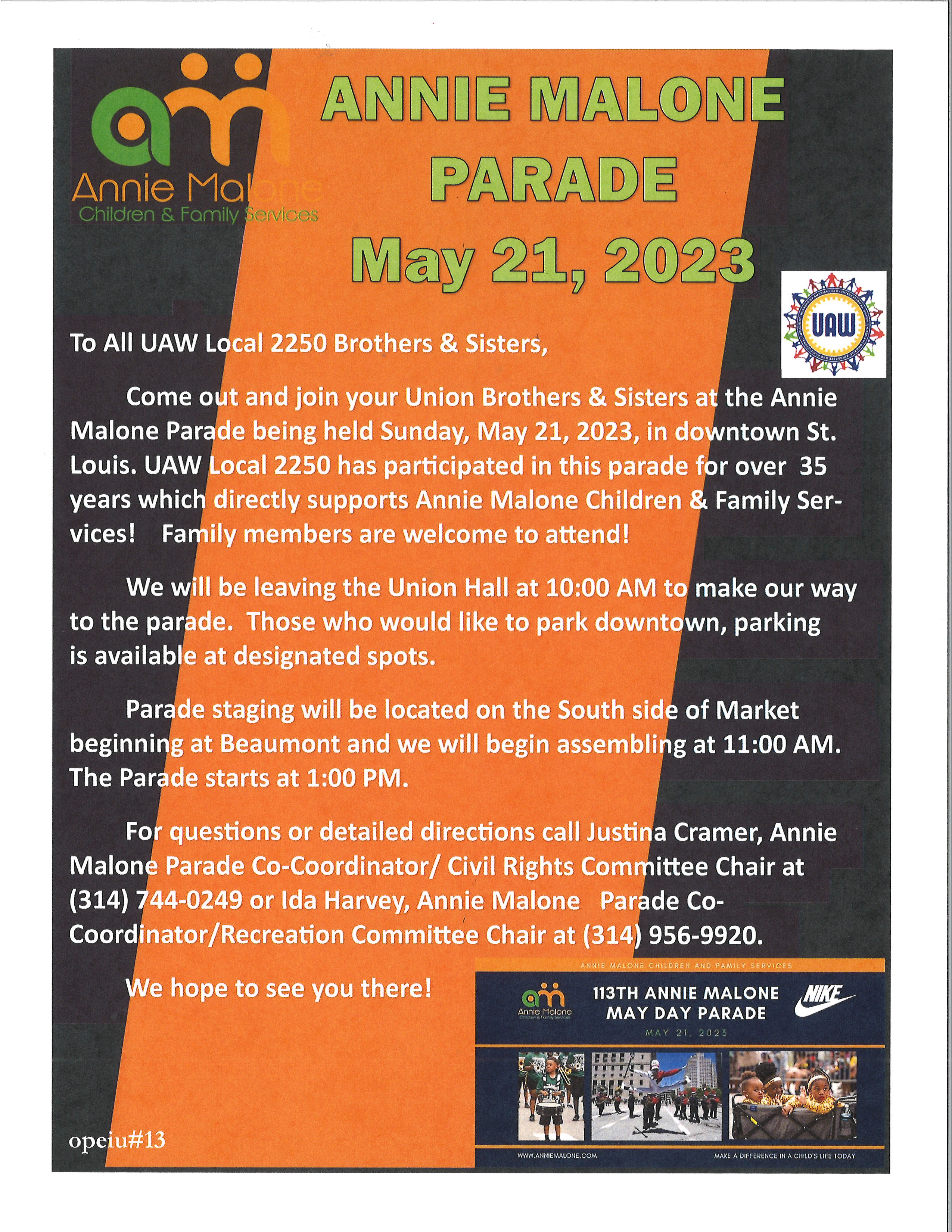 Let’s Go, Go, Go to ANNIE MALONE! UAW Local 2250