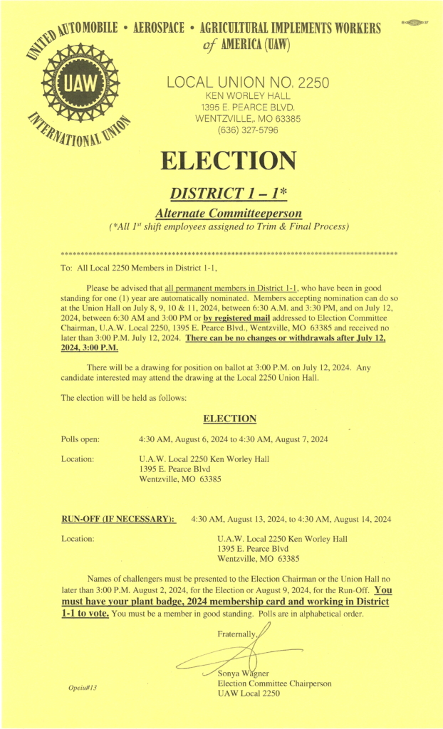 Election Notice District 1-1