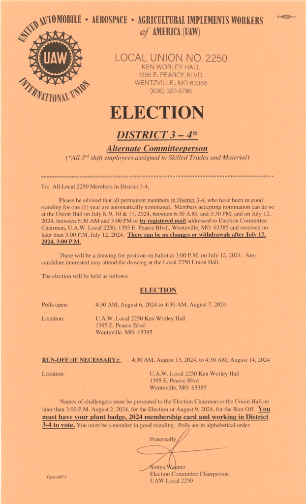Election Notice District 3-4