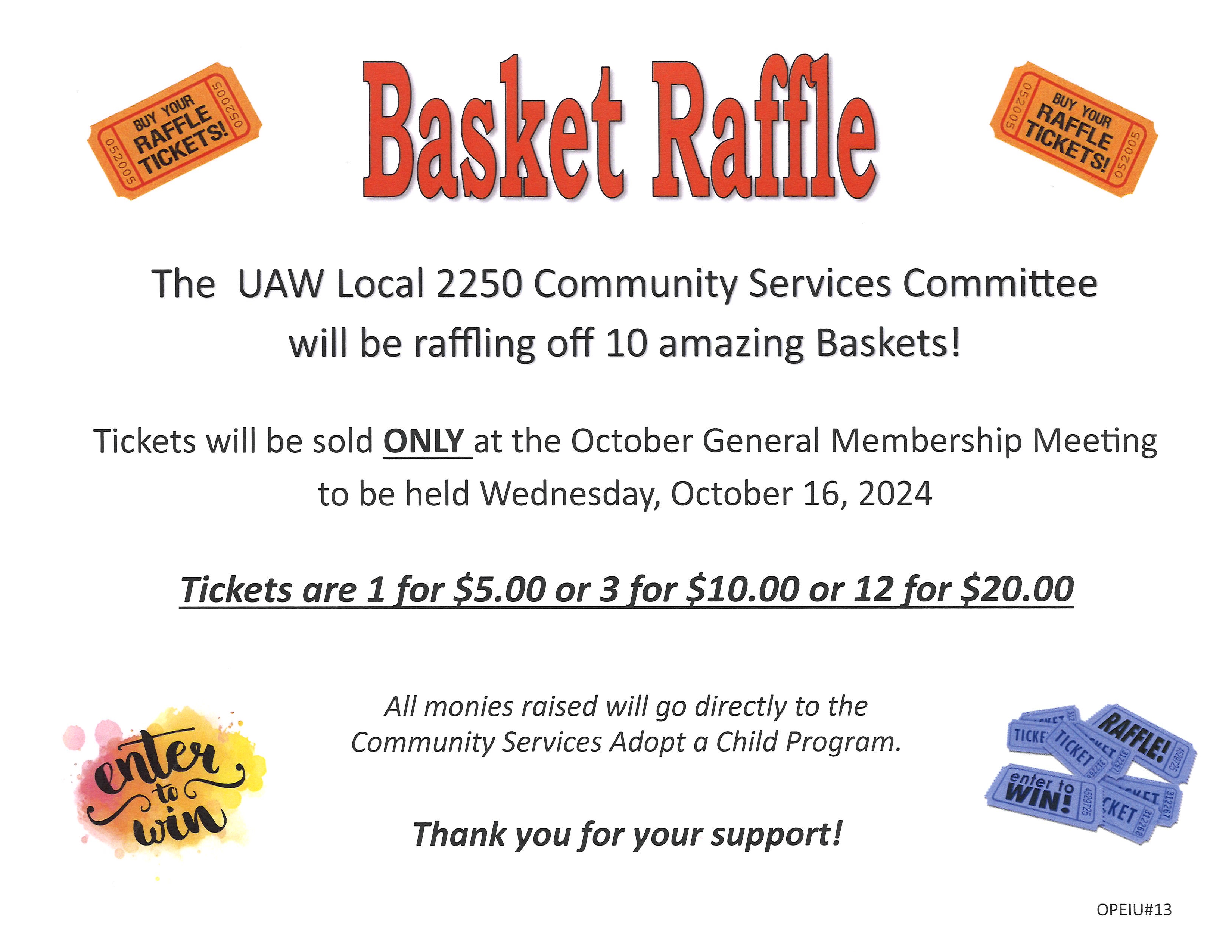 One Night ONLY! 10 Amazing Baskets!