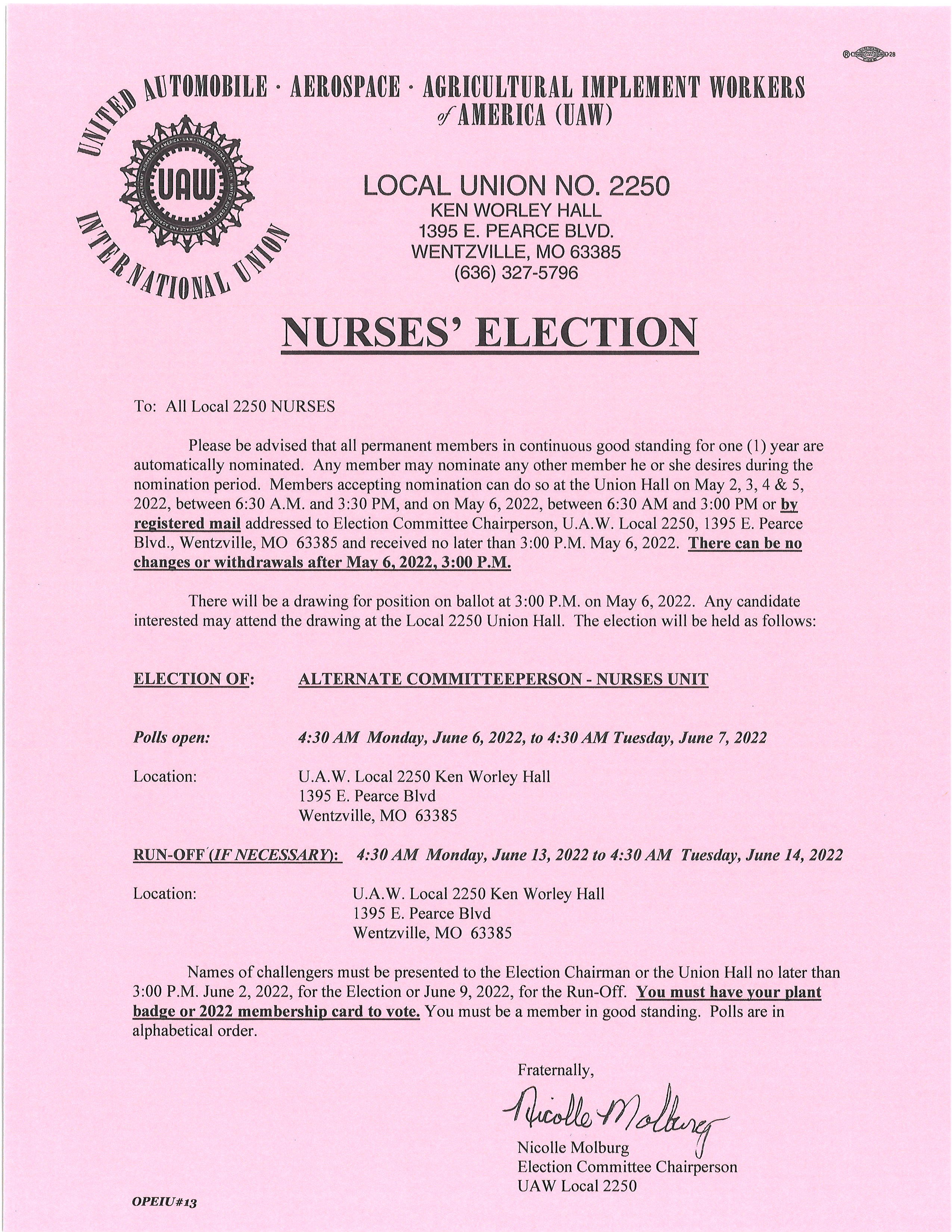 Nurses Election Notice