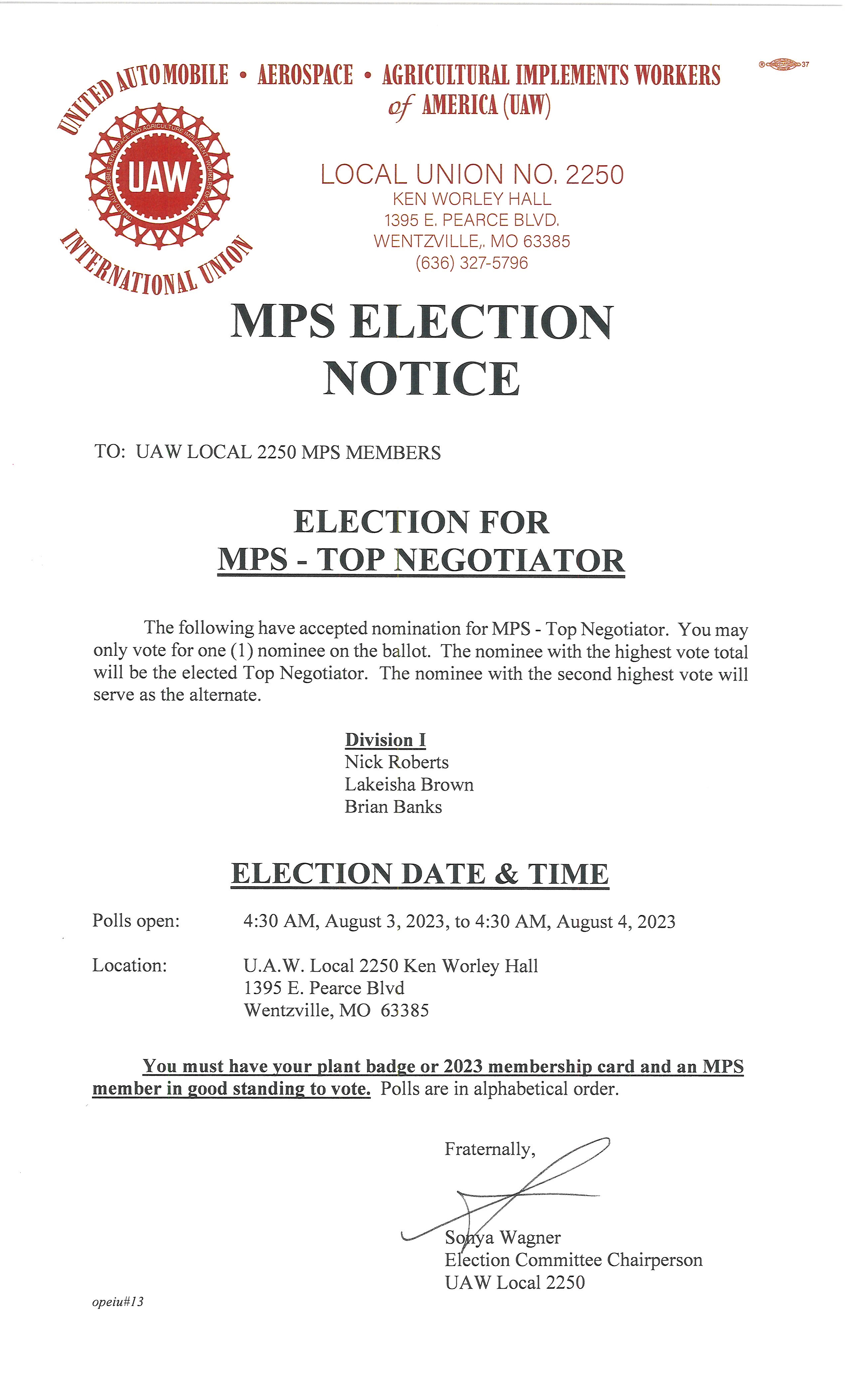 MPS Election Notice