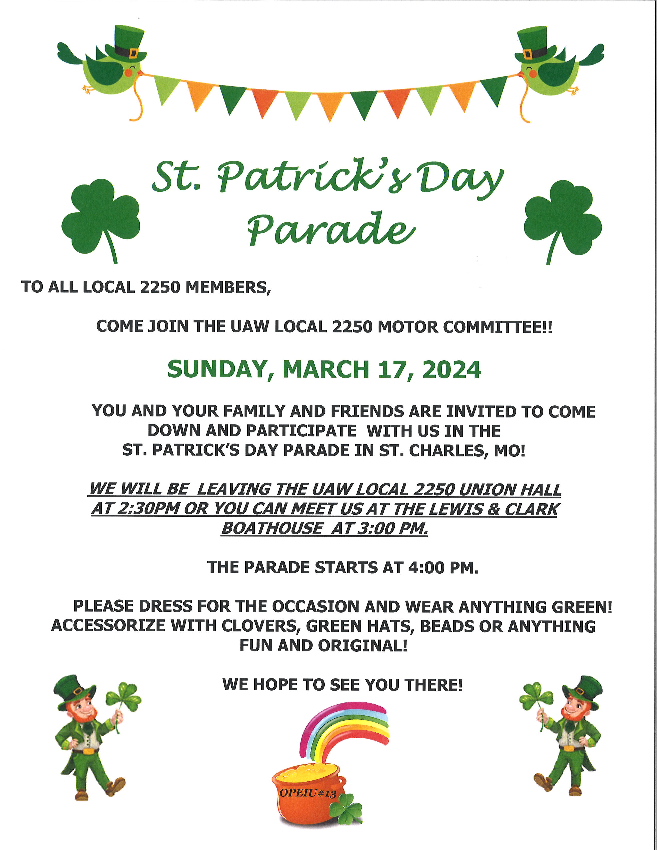 The Motor Committee Invites You Join The Parade!