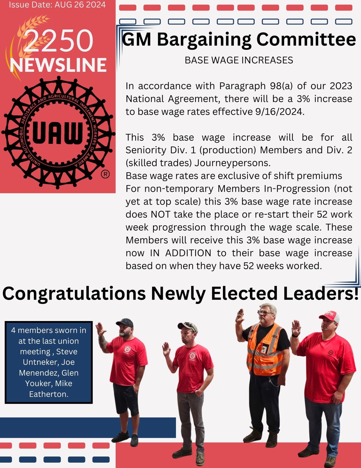 Newsline Is Here: Your Pay Raise, Your Elected Leaders, and  Your Benefits!