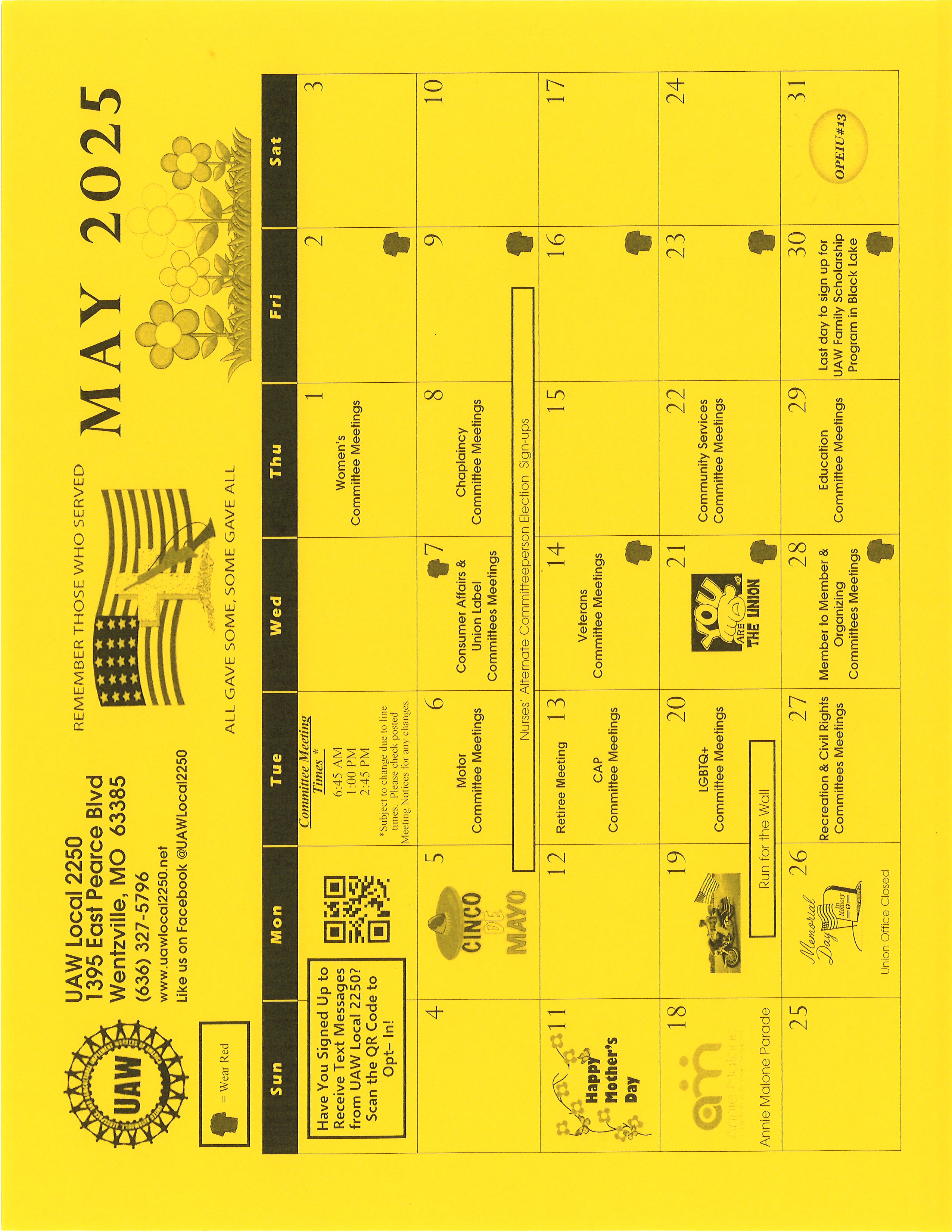 Cinco de Mayo, Memorial Day, Mothers Day, Meeting Day: !It’s May!