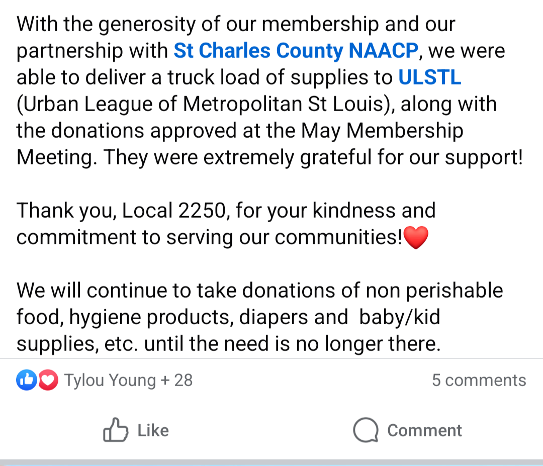 Tornado Relief: Members Helping Members
