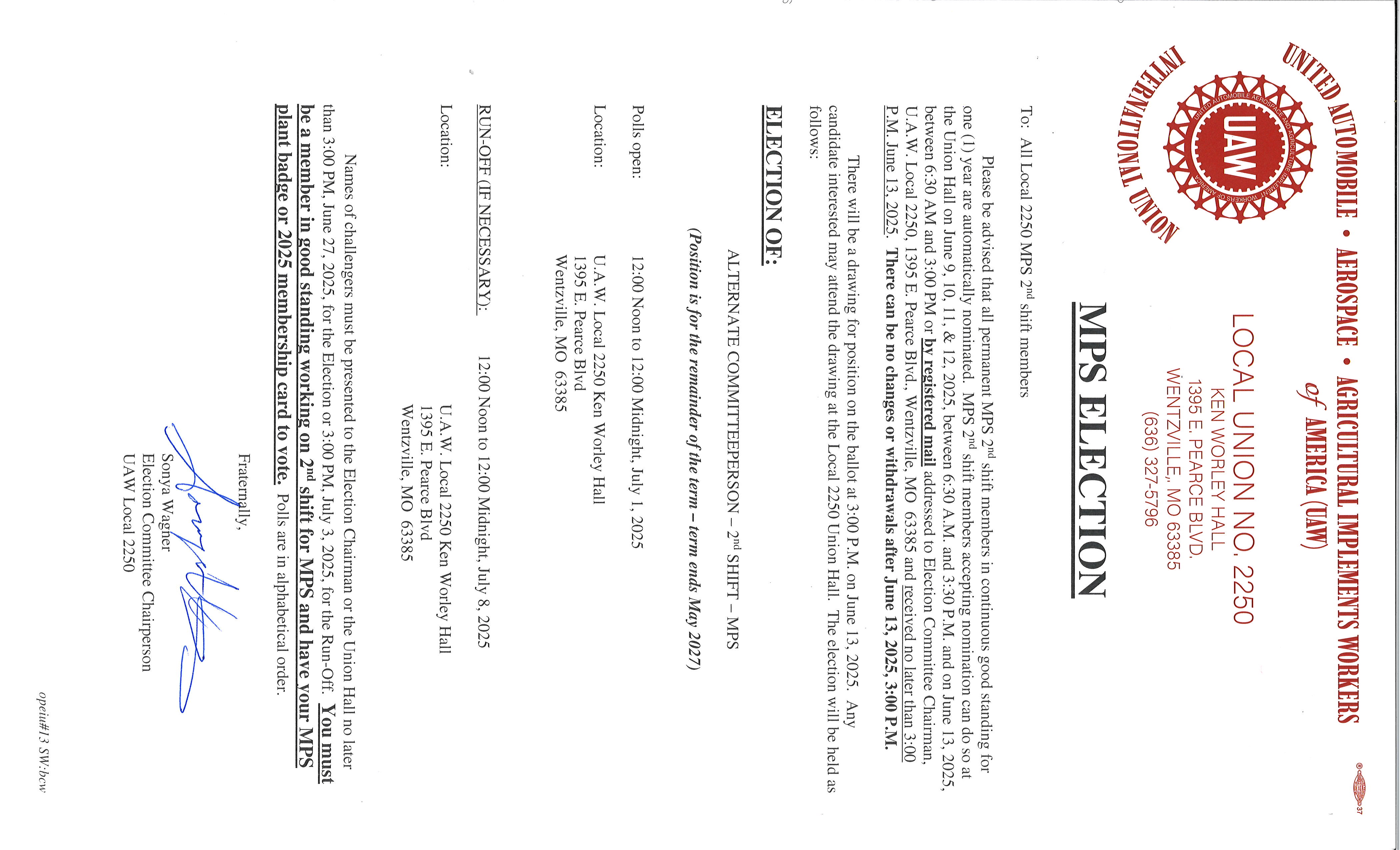 MPS Nomination and Election Notice
