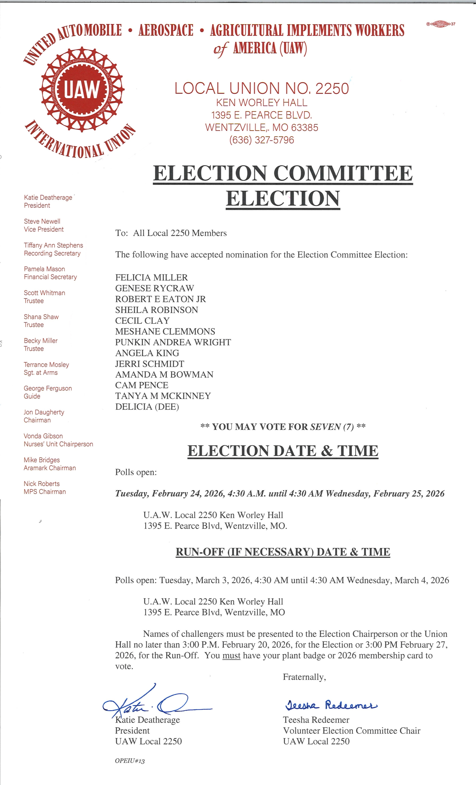 Election Committee: Who Are You Voting For?