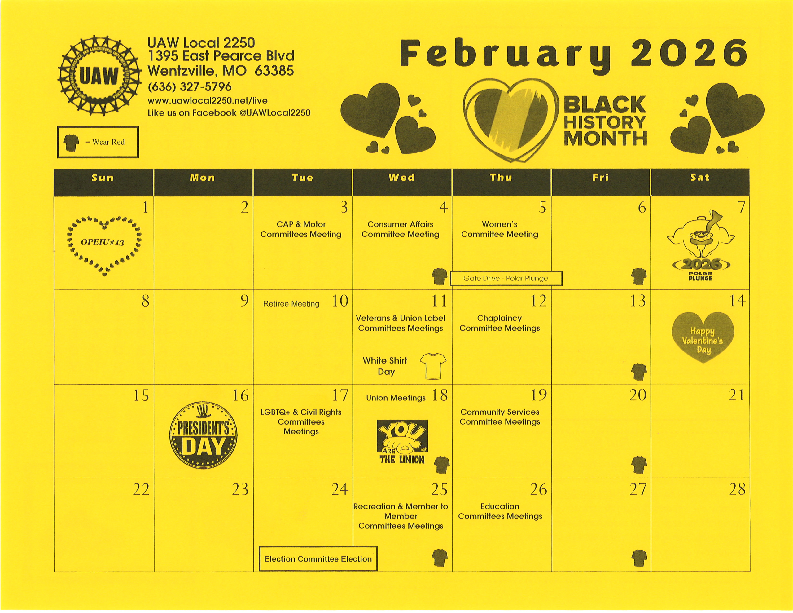 Love February: Valentine’s Day, Union Meeting, Election Committee Election!