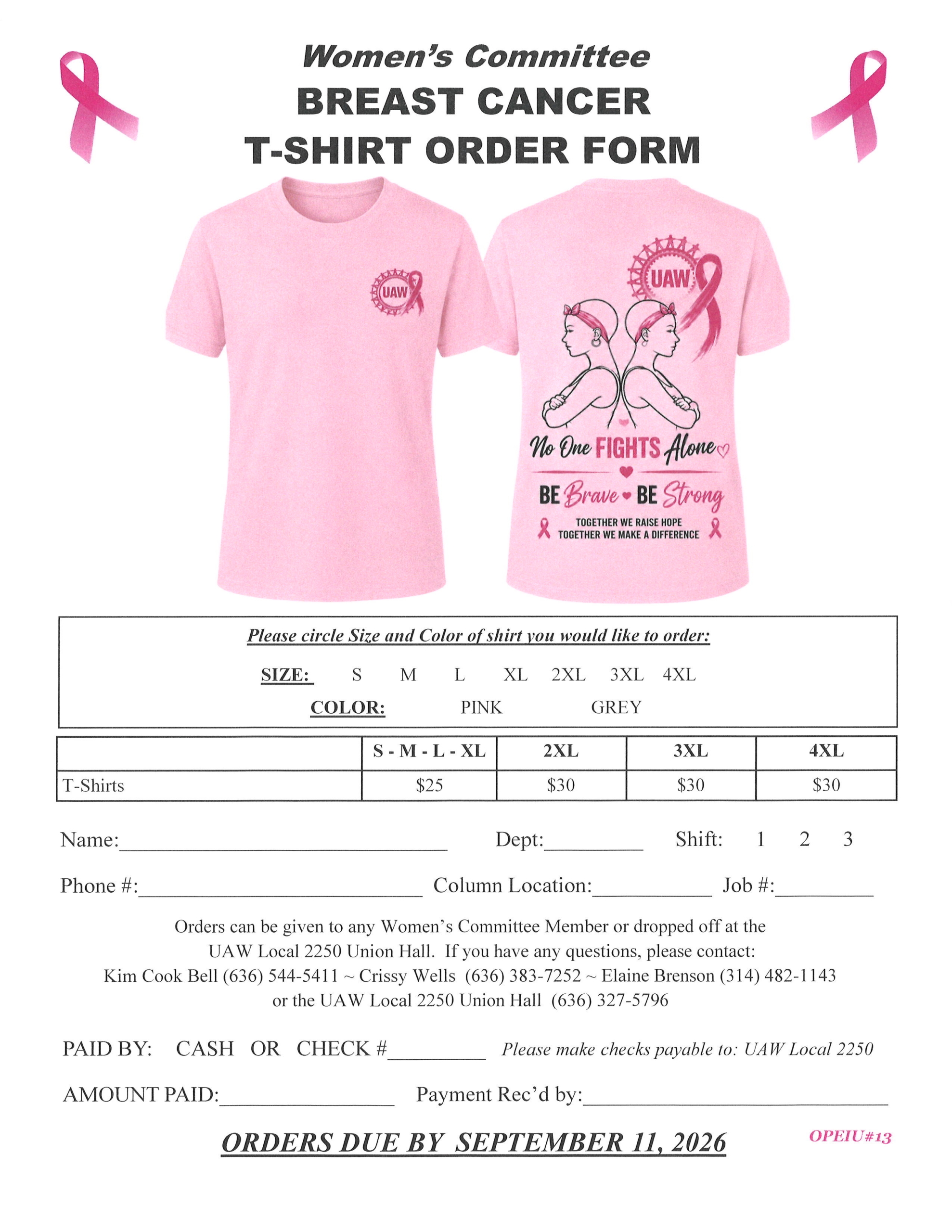 Breast Cancer T-Shirt: Order by September 11!