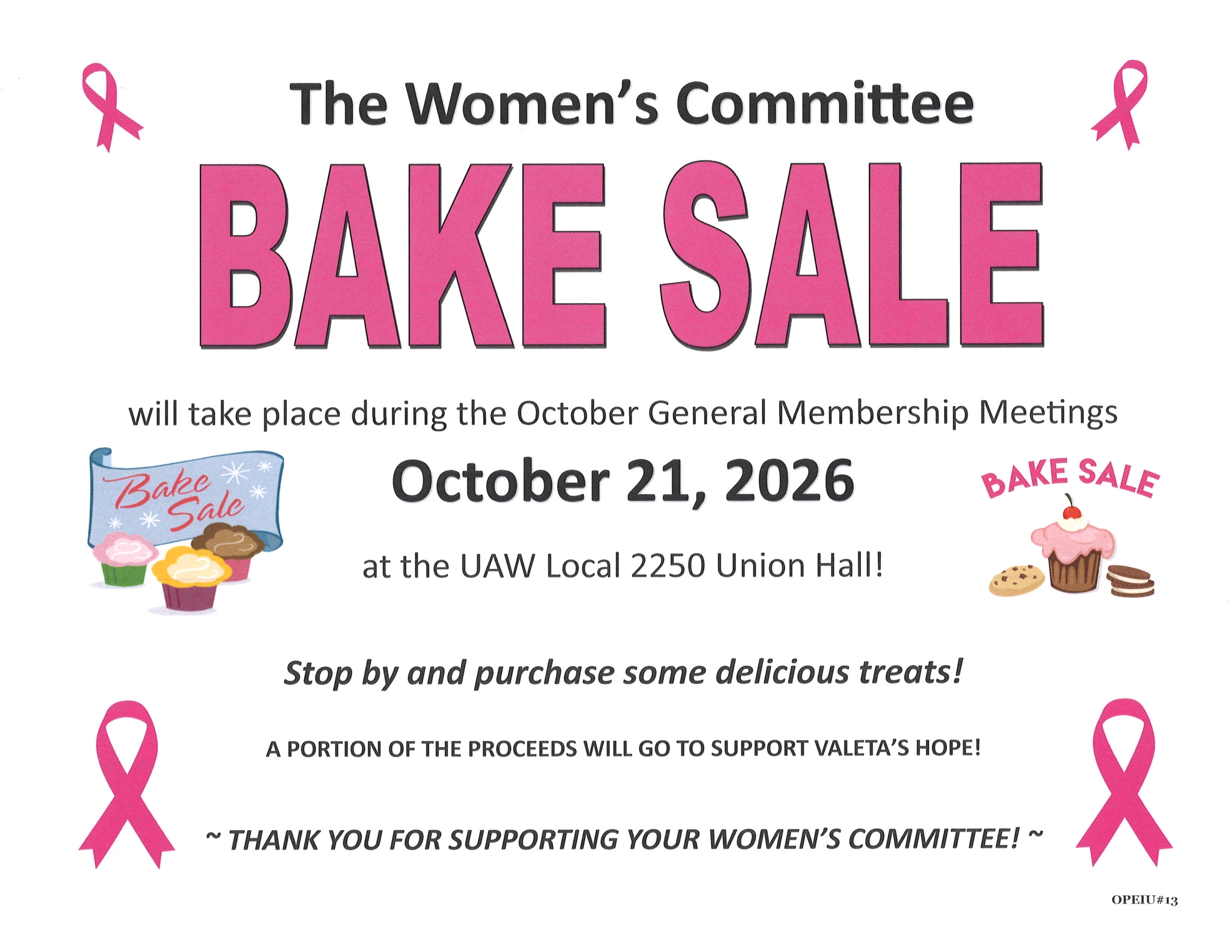 Next Wednesday: Union Meeting and Sweet Teeth!
