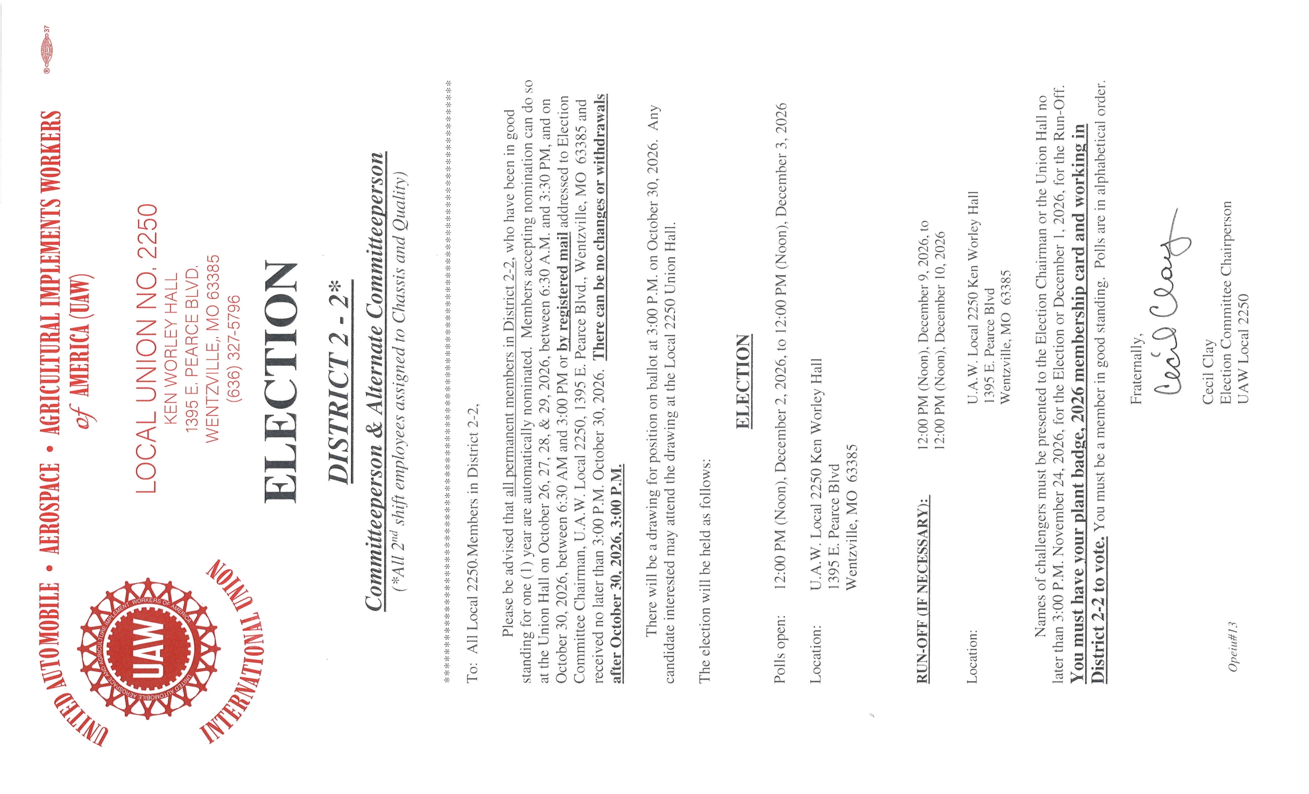 Election Notices!
